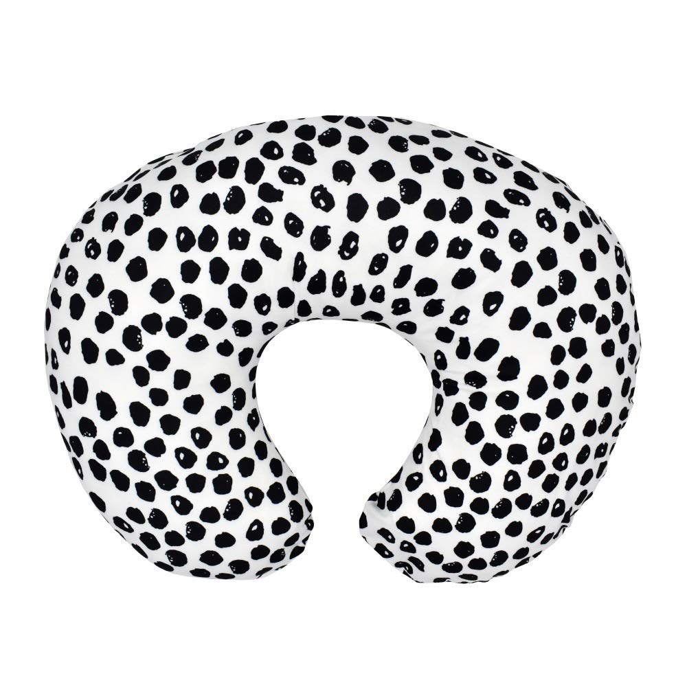 Multi-Use Nursing Pillow Cover, Soft Stretchy Breastfeeding Pillow Case, Nursing Pillow Slipcovers (Black Dot)