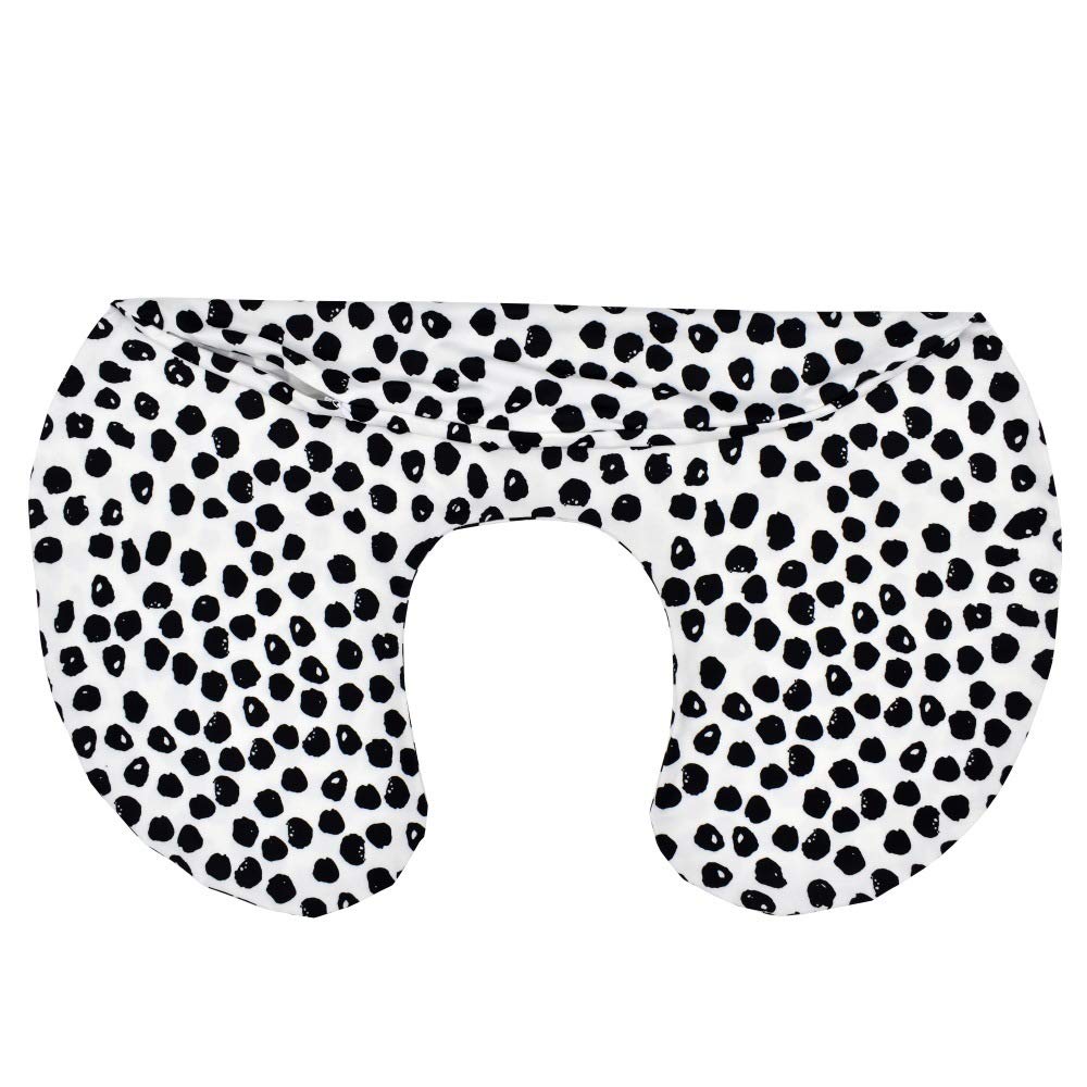 Multi-Use Nursing Pillow Cover, Soft Stretchy Breastfeeding Pillow Case, Nursing Pillow Slipcovers (Black Dot)