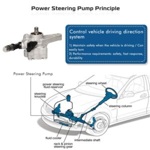 Power Steering Pump Replacement For Compatible with 2006 2007 2008 2009 2010 2011 Honda Ridgeline 3.5L Power Assist Pump Replace # 21-5193