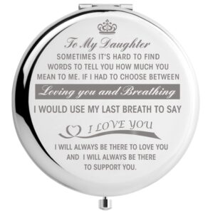 didadic daughter gifts from mom, graduation gifts for her, mothers day present for daughter, engraved pocket mirror