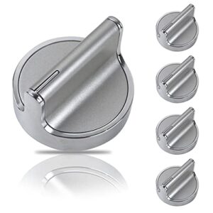 w10594481 5pcs stainless steel cooker stove control knob ，compatible whirlpool stove/range-replaces wpw10594481, w10594481, with a 0.3-inch"d" axis, 90 degrees to the rotating surface.