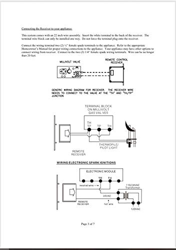 Amazing Deals and Donations Gas Fireplace Remote Control On/Off with Thermostat Remote and Receiver Kit for Millivolt Gas Valves Only