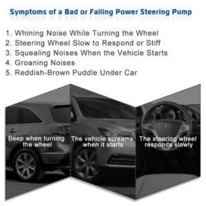 Power Steering Pump Replacement For Compatible with 2008 2009 2010 2011 2012 Honda Accord 2.4L Power Assist Pump Replace # 21-5495