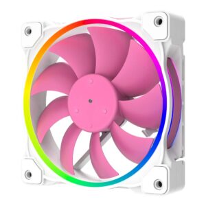 id-cooling zf-12025-pink case fan 120mm 5v 3 pin argb cooling fan mb sync, 4 pin pwm speed control fans for radiator/cpu cooler/computer case