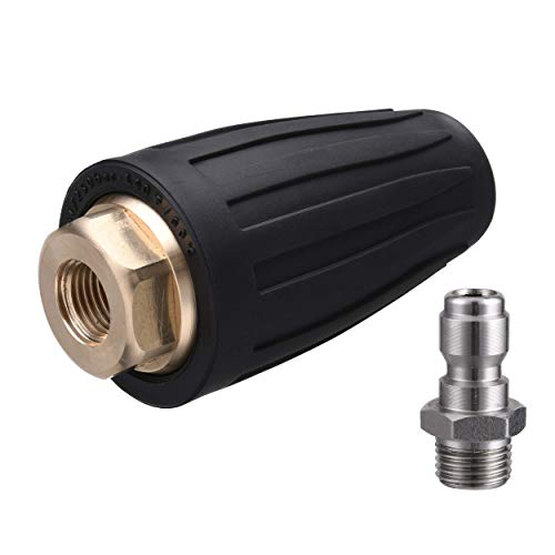 M MINGLE Turbo Nozzle for Pressure Washer, Rotating Nozzle and 5 Tips, 1/4 Inch Quick Connect, 3600 PSI, Orifice 2.5