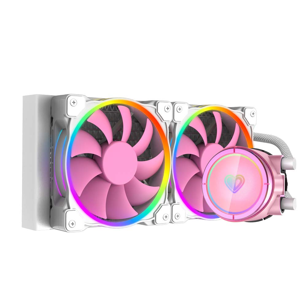 ID-COOLING PINKFLOW 240 CPU Water Cooler LGA1700 Compatible 5V ARGB AIO Cooler 240mm CPU Liquid Cooler 2X120mm RGB Fan, Intel 1700/115X/1200, AMD AM5/AM4