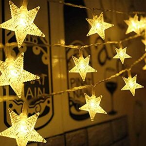 srk star string lights, 100 led 33 ft 8 modes, plug in fairy twinkle lights waterproof for outdoor, indoor, wedding party, christmas tree, new year, garden decoration, bedroom (warm white)