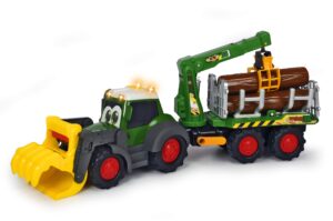 dickie toys - happy fendt 25 inch forester truck and trailer, green