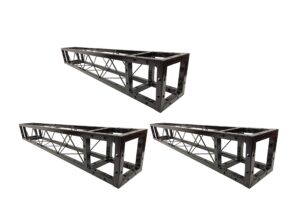 three (3) 1.5 meter 4.92 ft. square 8"x8" black trussing box truss section bolted