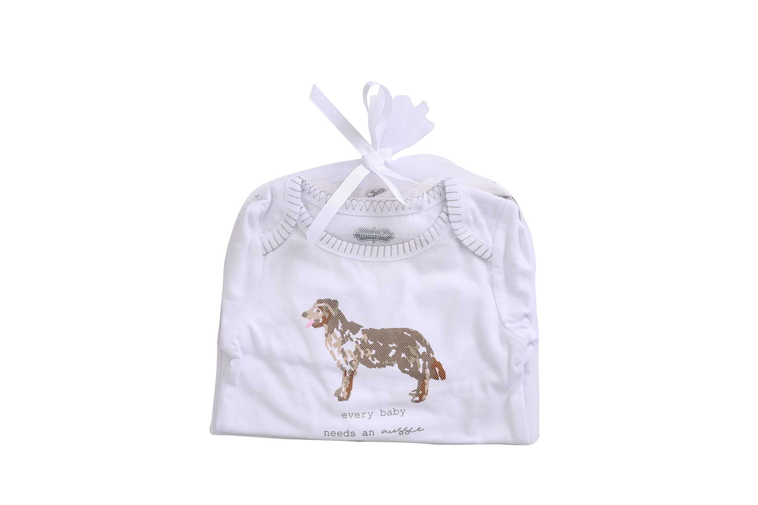 Mud Pie Yellow Lab Dog Print Baby Crawler & Bib Set , 2 Piece Set