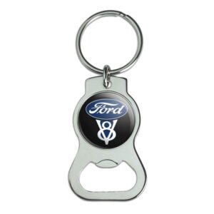 graphics & more ford vintage v8 logo keychain with bottle cap opener