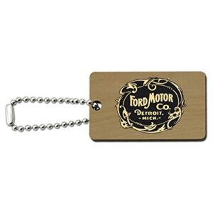 graphics & more ford motor company vintage logo wood wooden rectangle keychain key ring