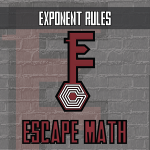 escape math - exponent rules (dinosaur theme) -- escape the room style activity