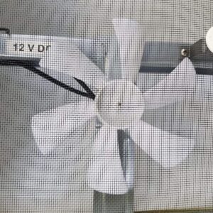 Class A Customs 14" RV Roof Vent 12 Volt Powered Fan w/White Wedge Lid - 5" Garnish Ring | 71112A-5G