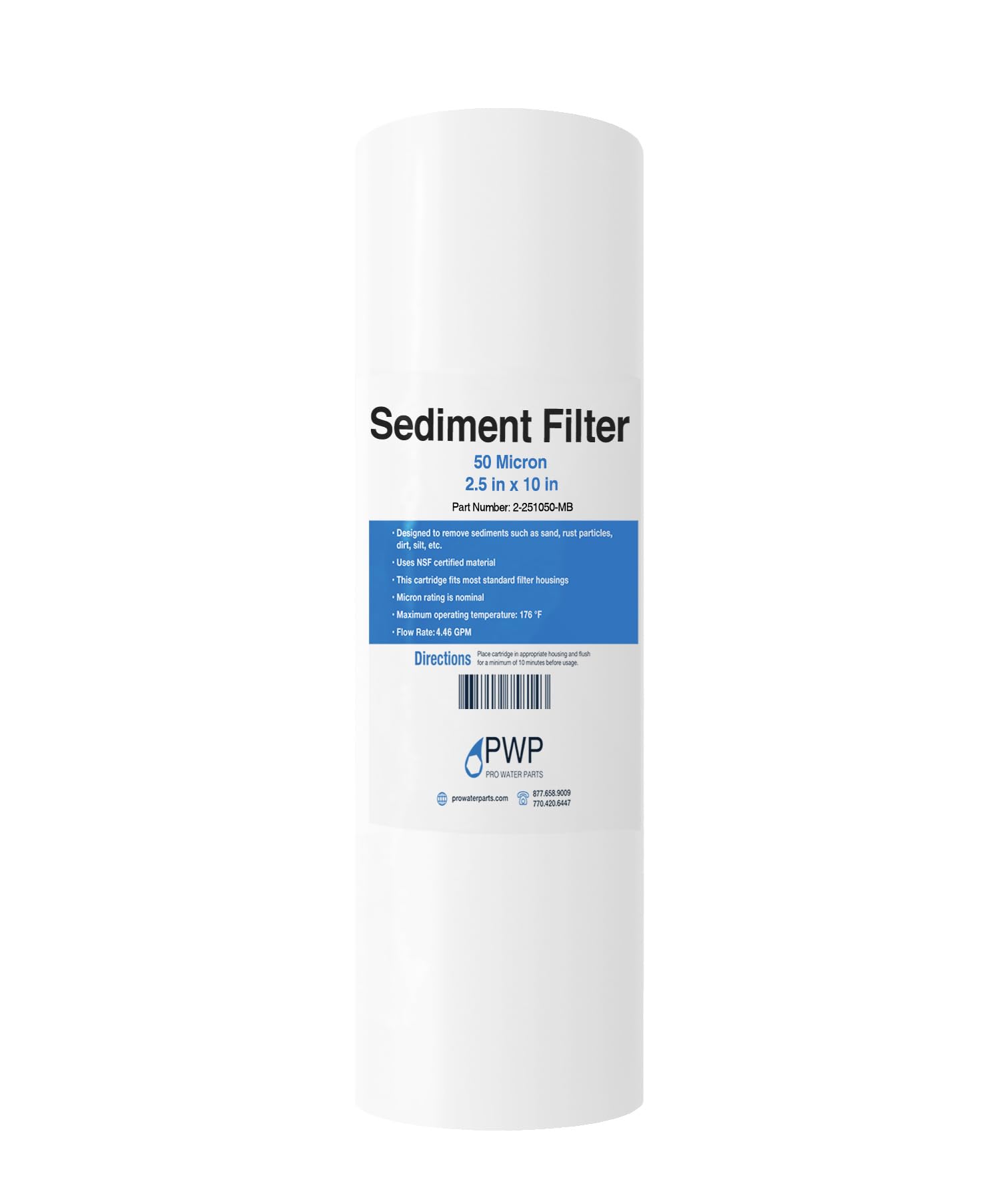 Sediment Melt Blown Water Filters 10x2.5" Standard 50 Micron 25 Pack