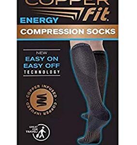 Copper Fit Unisex Compression Sock, Choose Size and Pairs (2, Large/X-Large), Black