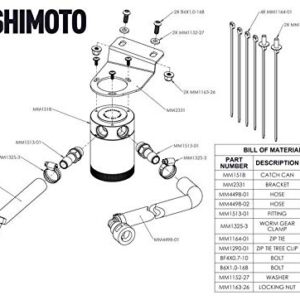 Mishimoto MMBCC-RGR-19PBE Baffled Oil Catch Can Fits Ford Ranger 2019-2021 Black