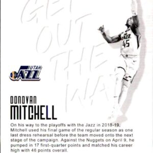 2019-20 Panini Hoops Get Out the Way Holo #6 Donovan Mitchell Utah Jazz Basketball Card