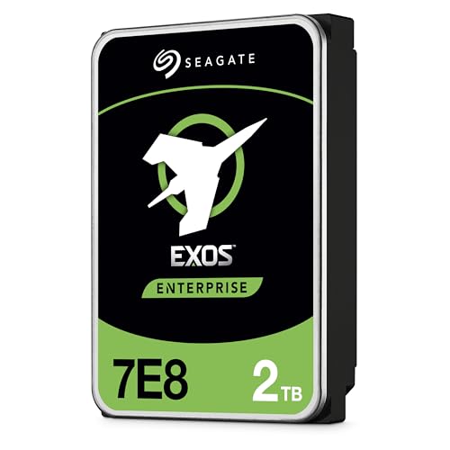 Seagate Exos 7E8 2TB Internal Hard Drive Enterprise HDD – CMR 3.5 Inch 512E SATA 6Gb/s 7200 RPM 256MB Cache for Enterprise, Data Center – Frustration Free Packaging (ST2000NM000A)