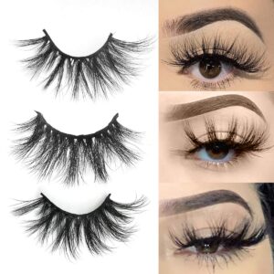 swinginghair 3d mink eyelashes, false eyelashes 25mm dramatic long type 3d layered effect siberian mink fur lashes hand made strips eyelashes reusable fake eyelashes make up