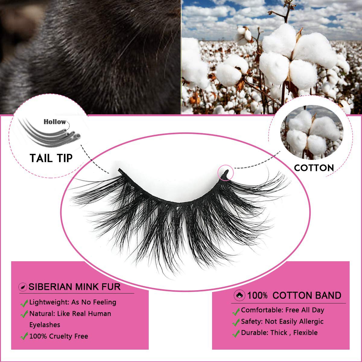 SWINGINGHAIR 3D Mink Eyelashes, False Eyelashes 25mm Dramatic Long Type 3D Layered Effect Siberian Mink Fur Lashes Hand Made Strips Eyelashes Reusable Fake Eyelashes Make Up