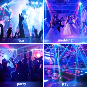 U`King Spider Moving Head Light 8x10W LEDs Beam DJ Lights RGBW Sound Activated and DMX-512 Control for Party Pub Festival Disco Show Wedding Event Stage Lighting - 2 Packs