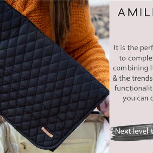 Portable Diaper Changing Pad Stylish & Chic by AMILLIARDI for Travel w/Baby, Infant & Newborn, Changing Mat Portable (Black)