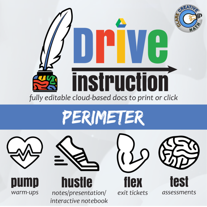 Drive Instruction - Perimeter - EDITABLE Warm-Ups, Notes, Slides & Test+++