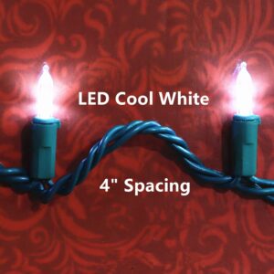 JinBest 150 LED Cool White Christmas Lights, Commercial Green Wire String Lights 50 FT, for Indoor and Outdoor Wall, Garden, Patio.