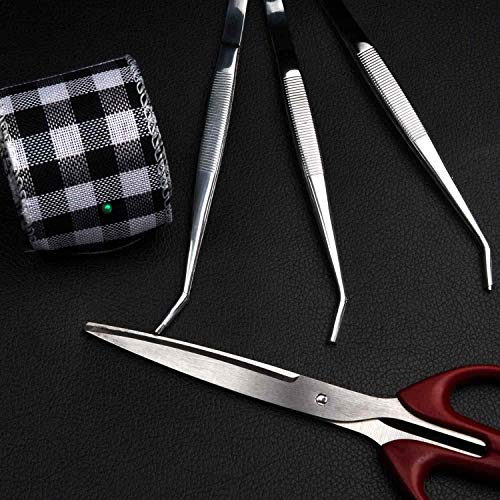 Stainless Steel Tweezers, with Curved Serrated Tip Multipurpose Tweezers Sewing Machine Tweezers Forceps for Craft Repairing