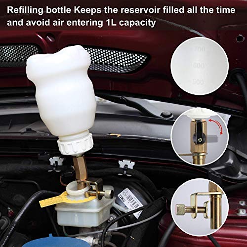 FOUR UNCLES 2L Vacuum Brake Bleeder - Vacuum Brake Bleeder Kit with 2L Brake Fluid Extractor and 1L Refilling Bottle