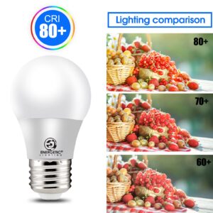 Energetic Lighting LED Refrigerator Bulb 40 Watt Equivalent, 3000K Warm White, Dimmable A15 Ceiling Fan Light Bulbs, E26 Base, UL Listed, 6 Pack