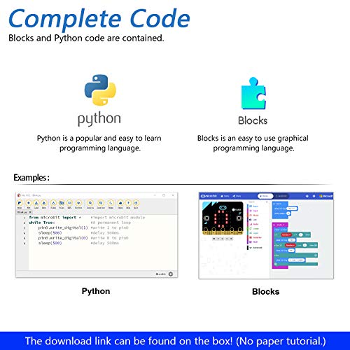 Freenove Ultimate Starter Kit for BBC Micro:bit (Not Included, Work with V1 & V2), 316-Page Detailed Tutorial, 224 Items, 44 Projects, Blocks and Python Code