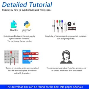 Freenove Ultimate Starter Kit for BBC Micro:bit (Not Included, Work with V1 & V2), 316-Page Detailed Tutorial, 224 Items, 44 Projects, Blocks and Python Code