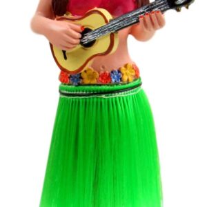 Franchise Figurine Hawaiian Hula Girl Dashboard Doll with Ukulele Bobbleheads for Car Dashboard Collection Figurines Gifts for Home Decoration Doll Dashboard Hula Girl 6" Valentines Gift