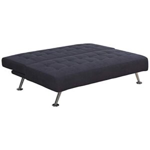 DHP Mabel Tufted Kids Sleeper Sofa in Dark Blue and Chrome