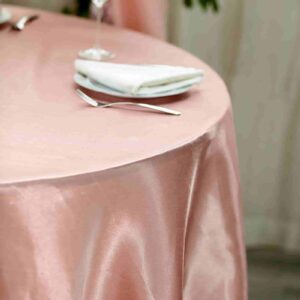 tableclothsfactory 108" dusty rose wholesale linens satin round tablecloth for kitchen dining catering wedding birthday party events