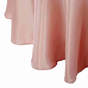 Tableclothsfactory 108" Dusty Rose Wholesale Linens Satin Round Tablecloth for Kitchen Dining Catering Wedding Birthday Party Events