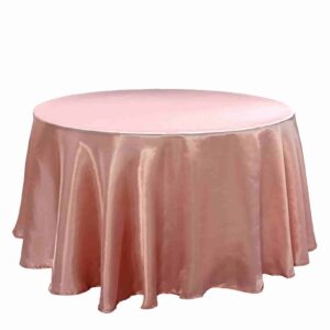 Tableclothsfactory 108" Dusty Rose Wholesale Linens Satin Round Tablecloth for Kitchen Dining Catering Wedding Birthday Party Events