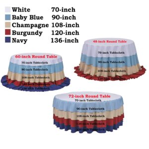 Tableclothsfactory 120 Inch Navy Blue Round Tablecloth - Premium Velvet Table Cloth for Wedding, Party, Banquet, and Events