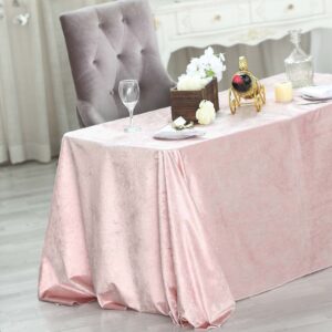 tableclothsfactory 90 x 132 inch rose gold rectangle tablecloth - premium velvet table cloth for wedding, party, banquet, and events
