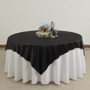 tableclothsfactory 72"x 72" black premium velvet square table overlay square tablecloth cover for wedding party event banquet
