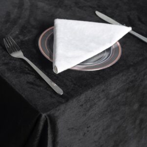 Tableclothsfactory 90 x 156 Inch Black Rectangle Tablecloth - Premium Velvet Table Cloth for Wedding, Party, Banquet, and Events