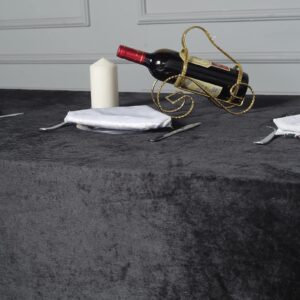 Tableclothsfactory 90 x 156 Inch Black Rectangle Tablecloth - Premium Velvet Table Cloth for Wedding, Party, Banquet, and Events