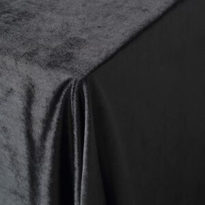 Tableclothsfactory 90 x 156 Inch Black Rectangle Tablecloth - Premium Velvet Table Cloth for Wedding, Party, Banquet, and Events