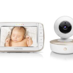 Motorola Video Baby Monitor - Wide Angle HD Camera with Infrared Night Vision and Remote Pan, Tilt, Zoom - 5-Inch LCD Color Display with Split Screen View, Room Temperature and Sound Alert MBP50-G