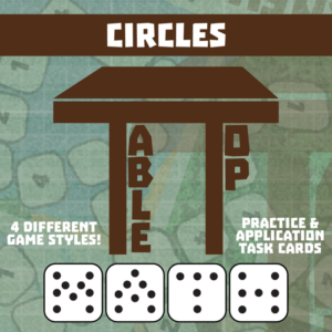 tabletop math -- circles -- game-based small group practice