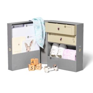 Savor | Baby Keepsake Organizer Box | The Original Fabric Acid-Free Modern Minimalist Gender-neutral Memory Box with Labels | For Pregnancy, Mother’s Day, Baby Shower, New Baby Girl Baby Boy Gifting