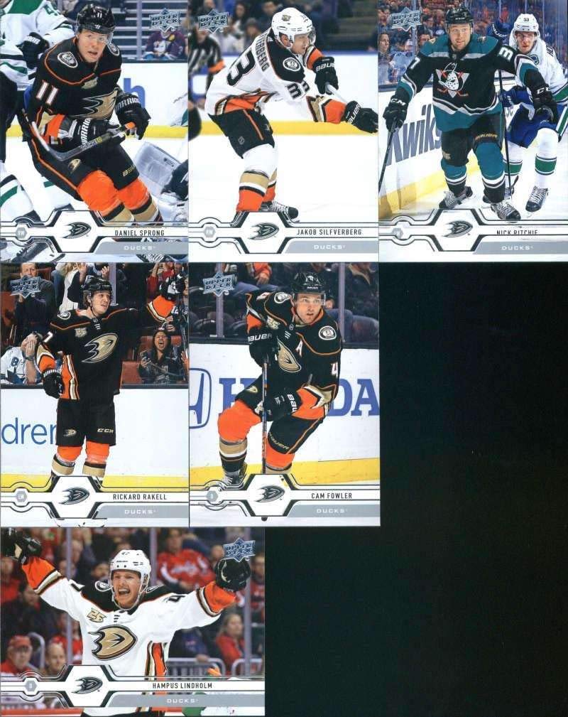 Anaheim Ducks 2019-20 Upper Deck Series 1 Veteran NHL Team Set Hockey Team Set of 6 Cards: Cam Fowler(#174), Rickard Rakell(#175), Nick Ritchie(#176), Jakob Silfverberg(#177), Daniel Sprong(#178), Hampus Lindholm(#179)