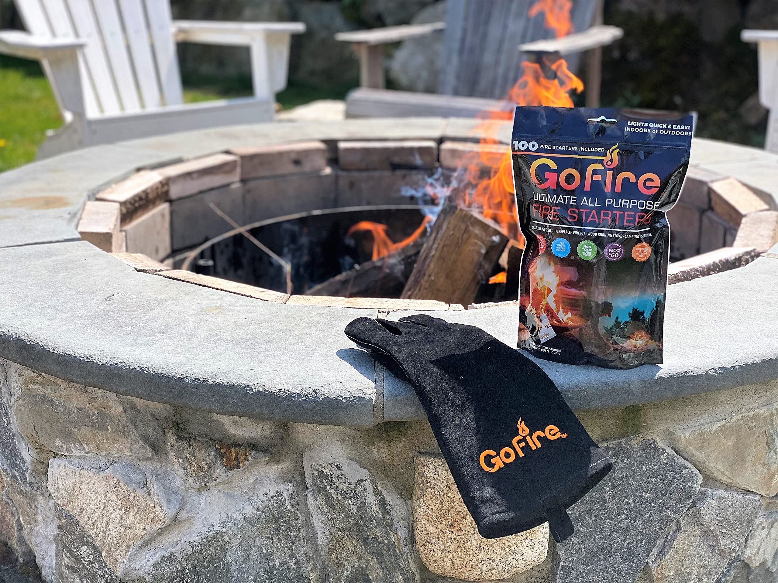 GOFIRE: Ultimate All Purpose Fire Starter- Non-Toxic, Earth-Friendly, Portable, Weather-Proof Fire Starter for Camping, Hiking, Backpacking, Fireplaces, Wood Stoves and More! 100 Fire Starters